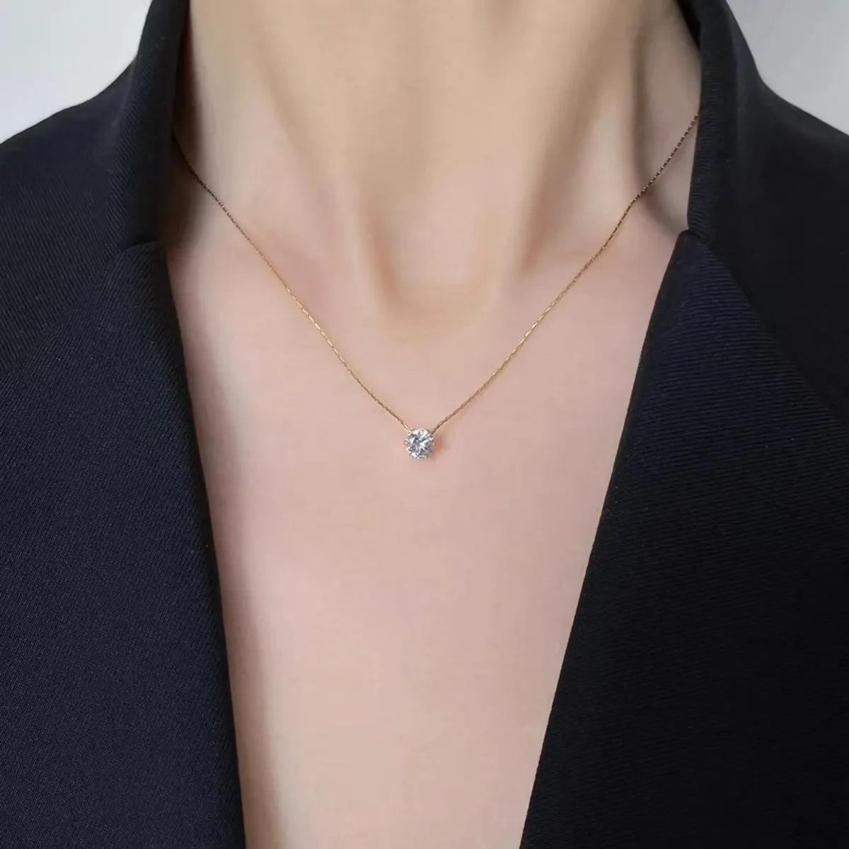 Stainless Steel Zircon Clavicle Necklace