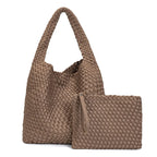 Woven Neoprene Bucket Shoulder Bag