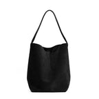 Suede Drawstring Bucket Shoulder Bag