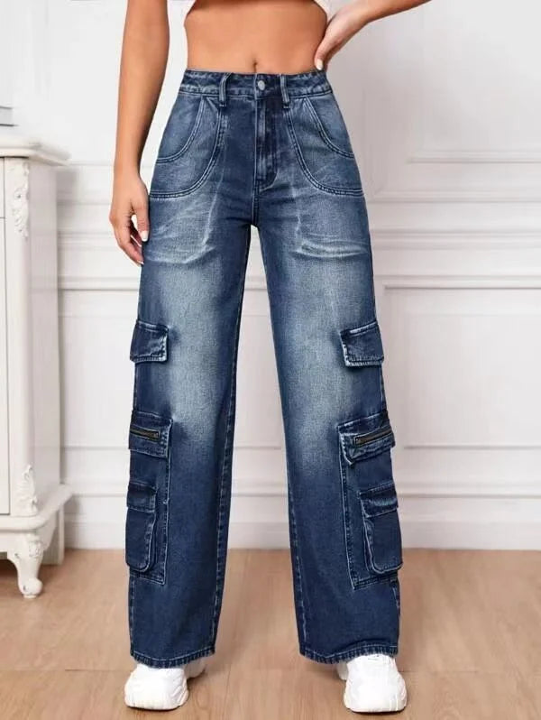 Women's Wide Leg Cargo Jeans