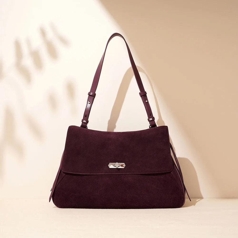 Frosted Suede Crossbody Handbag