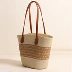 Striped Paper Weave Shoulder Bag