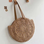 Versatile Round Paper Woven Tote Bag