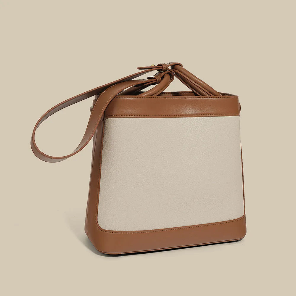 Vintage Lichee Pattern Leather Bag