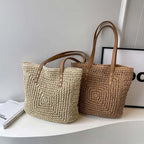 Round Paper Woven Tote Bag