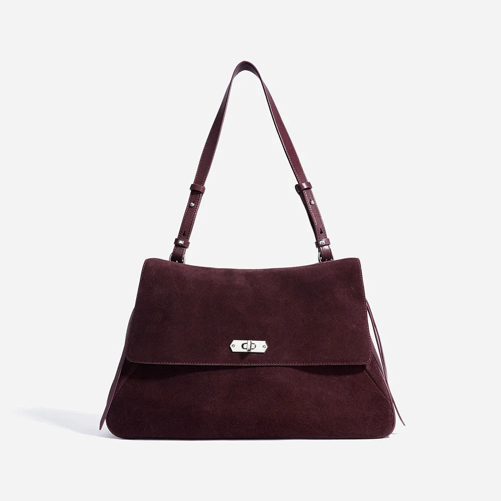 Frosted Suede Crossbody Handbag