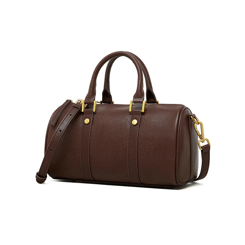 Vintage Leather Mini Duffel Bag