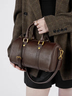 Vintage Leather Mini Duffel Bag