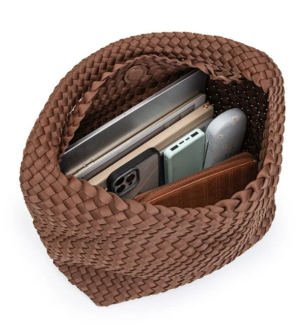 Woven Neoprene Bucket Shoulder Bag