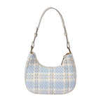Plaid Half Moon Canvas Bag