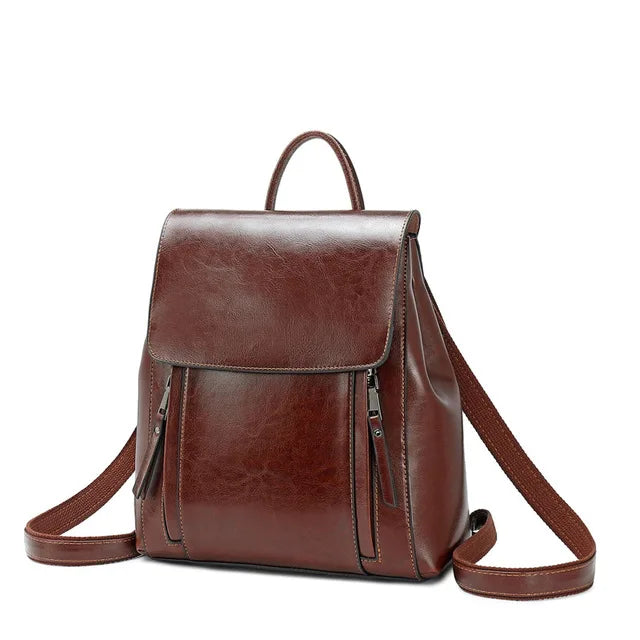 Leather Travel Backpack Purse