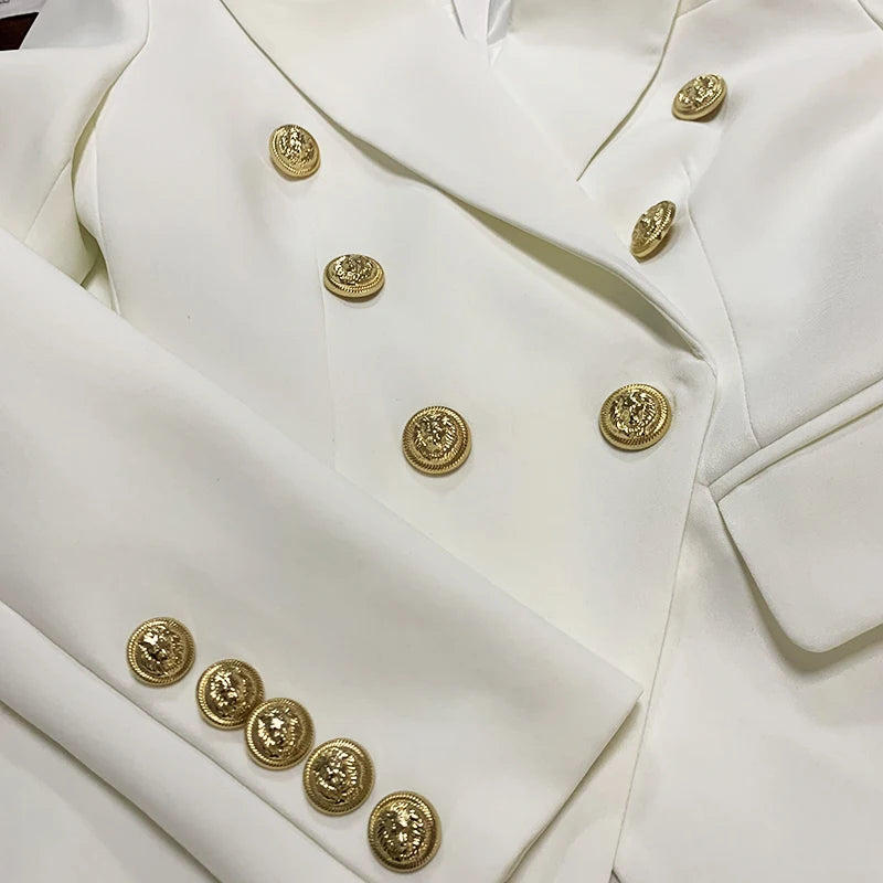 Double Breasted Lion Button Blazer
