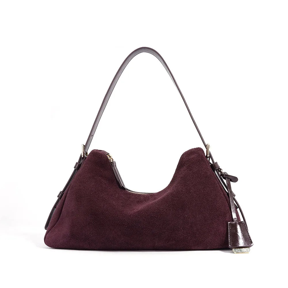 Frosted Suede Retro Crossbody Bag