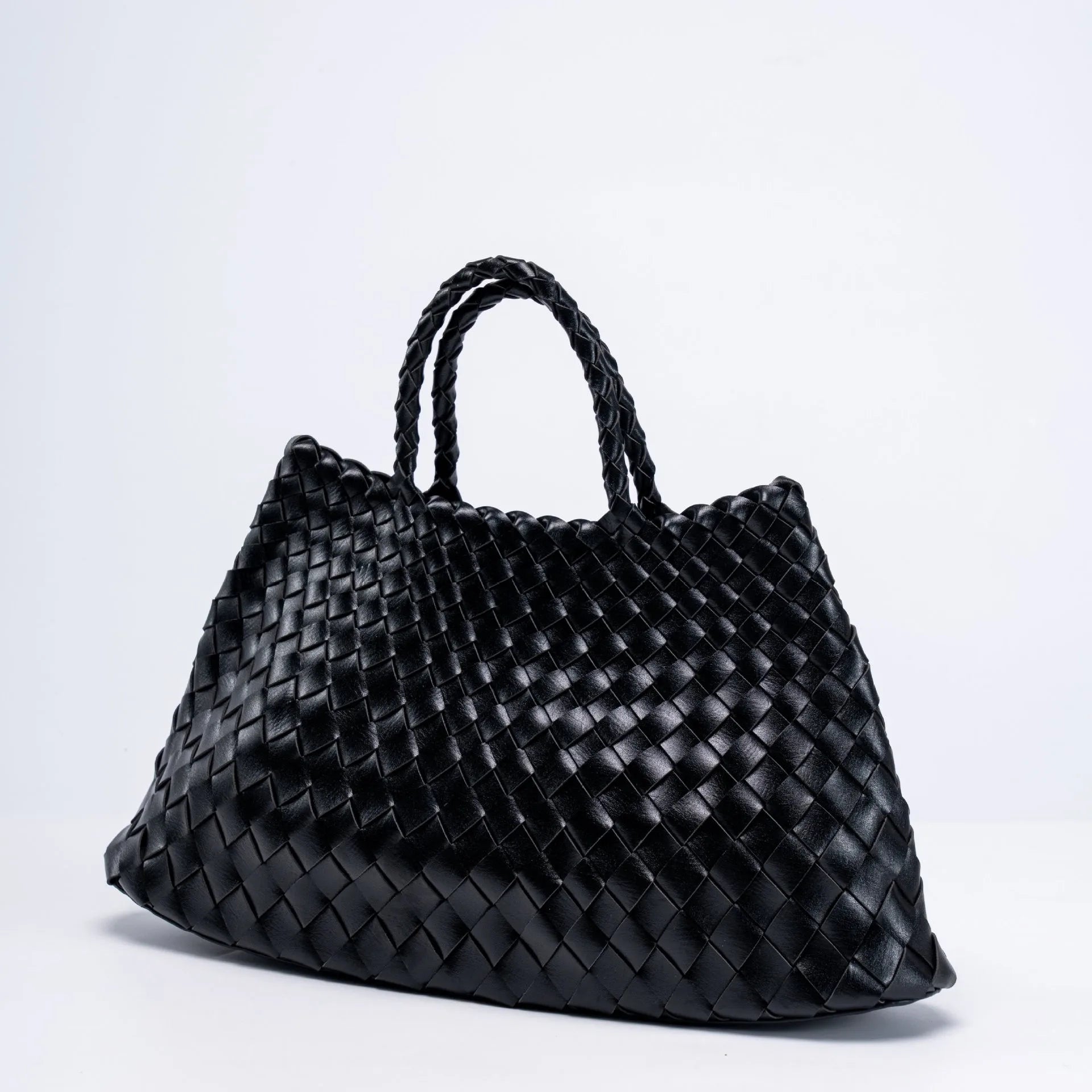 Woven PU Tote Handbag