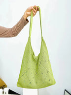 Casual Knitted Crochet Tote Bag