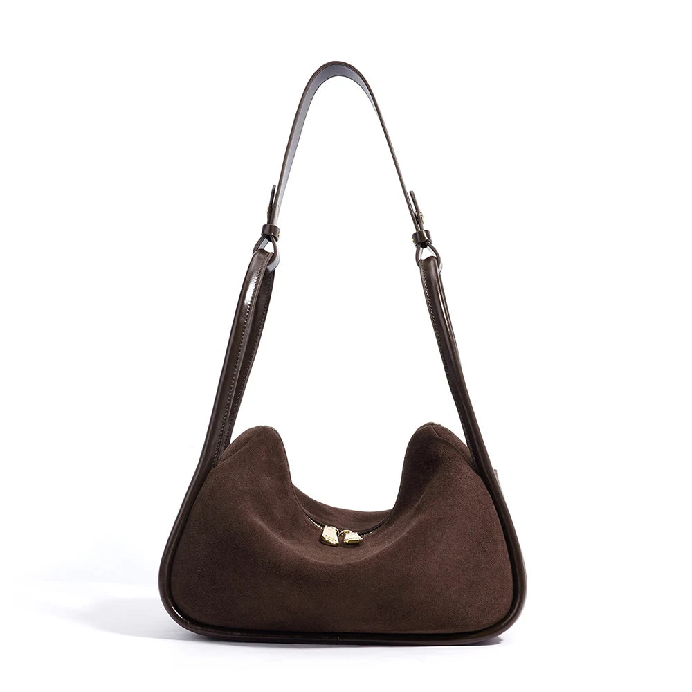 Frosted Suede Zip-Top Tote