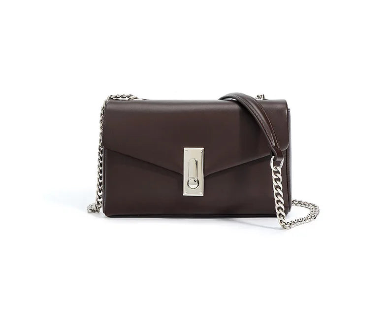 Sequined Chain-Strap Leather Clutch