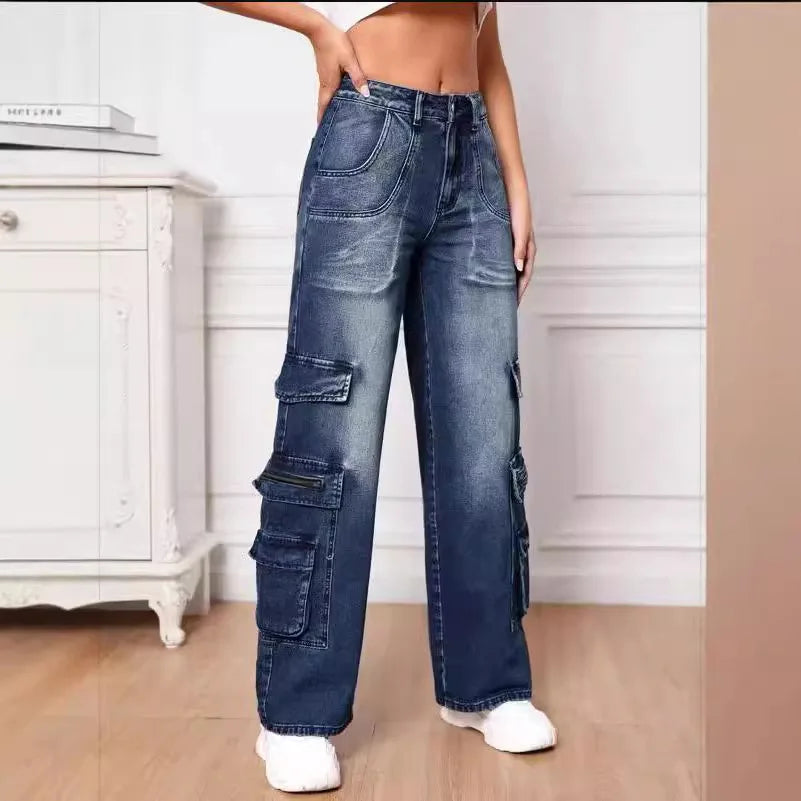 Women's Wide Leg Cargo Jeans