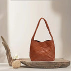 Woven PU Leather Shoulder Bag