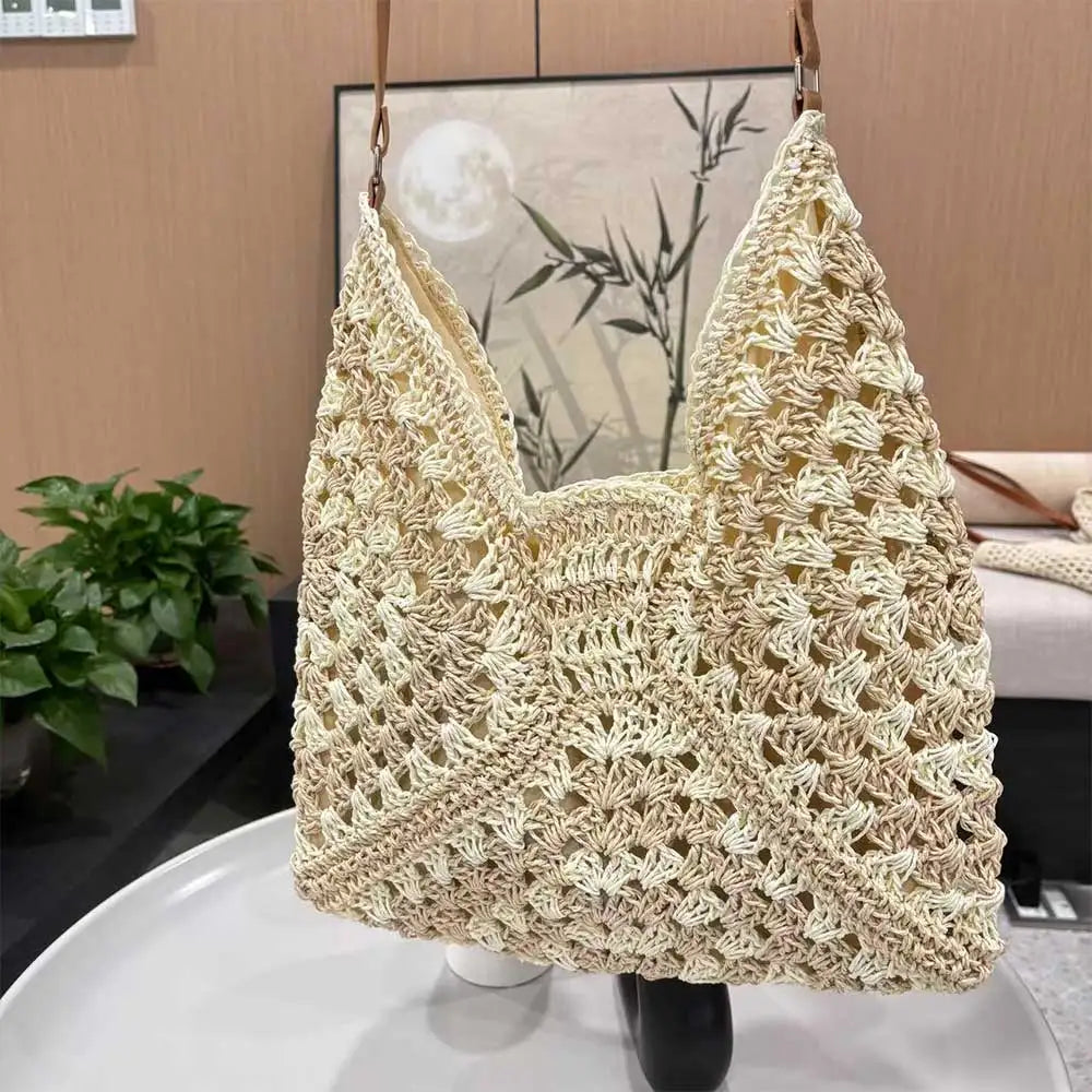 Paper Woven Hobo Shoulder Bag