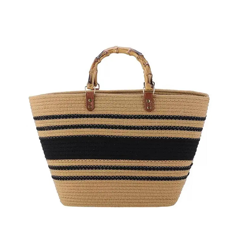 Cotton-Woven Bamboo Handle Tote