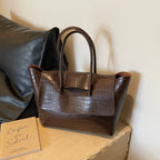 Textured Flap Top Handle Bag