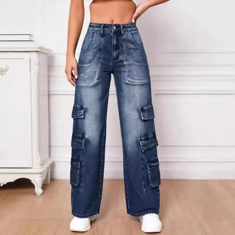 Women's Wide Leg Cargo Jeans