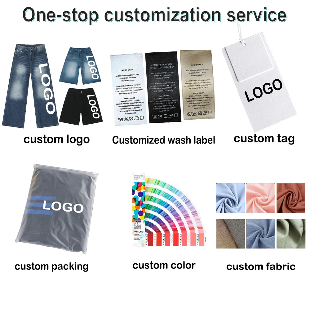 High-Waisted Beaded Rhinestone Jeans