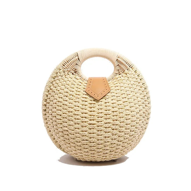 Structured Straw Frame Clutch Purse