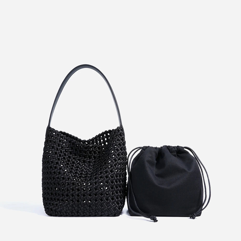 Woven Fabric Bucket Bag