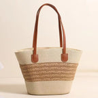 Striped Paper Weave Shoulder Bag