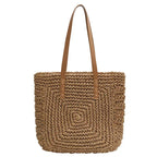 Round Paper Woven Tote Bag