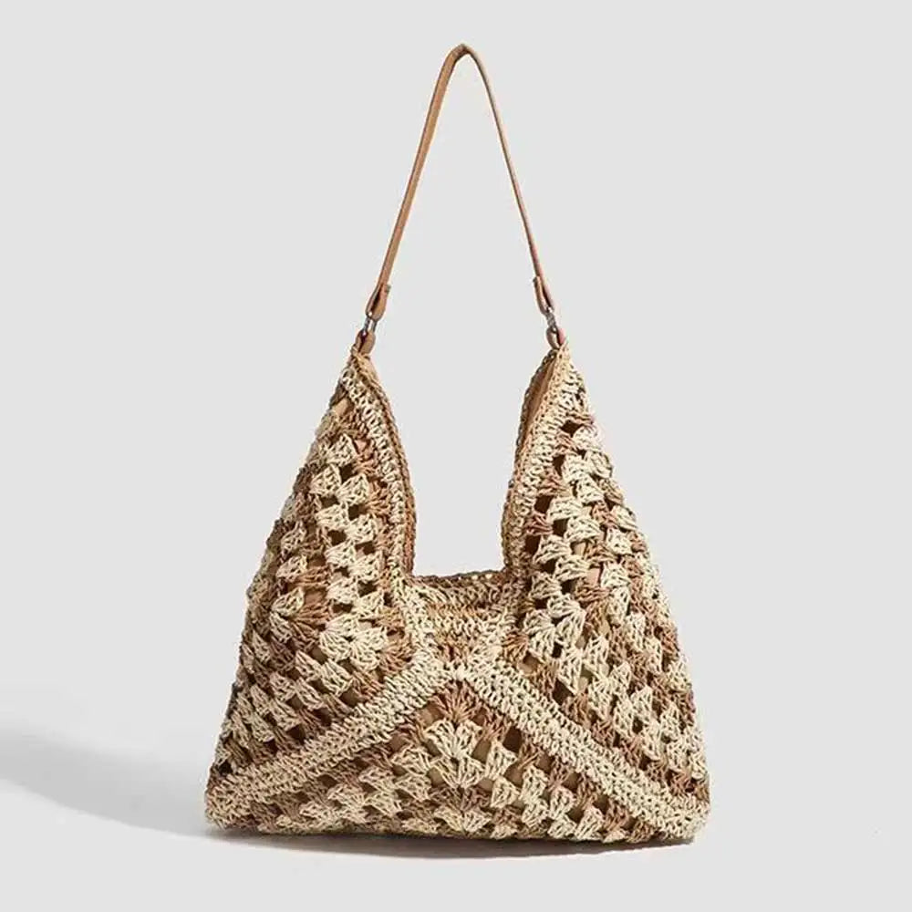 Paper Woven Hobo Shoulder Bag