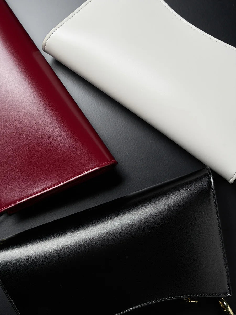 Embroidered Leather Camera Crossbody Bag