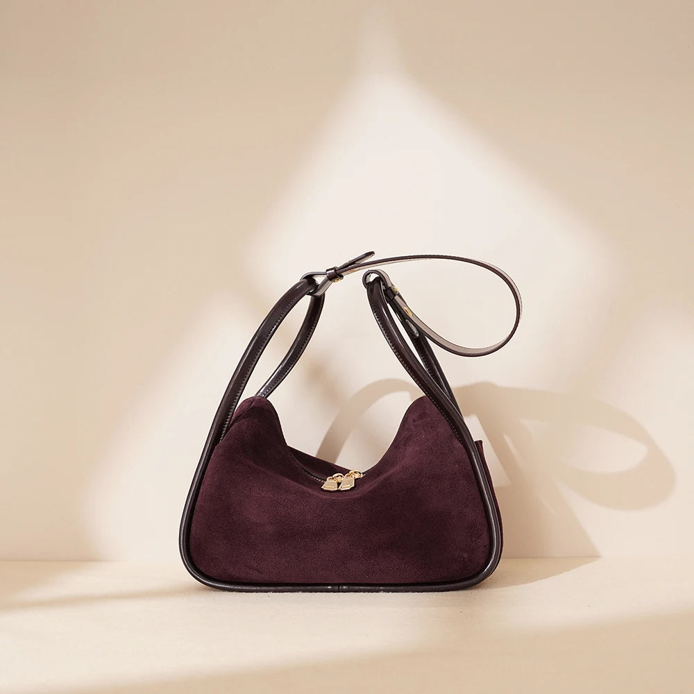 Frosted Suede Zip-Top Tote