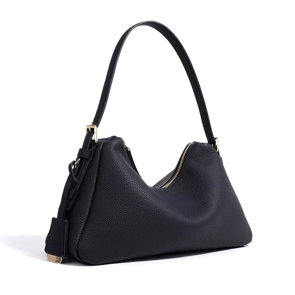 Vintage Leather Zip-Top Satchel