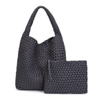 Woven Neoprene Bucket Shoulder Bag