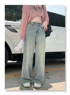 Raw Hem Wide Leg Jeans