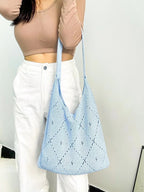 Casual Knitted Crochet Tote Bag