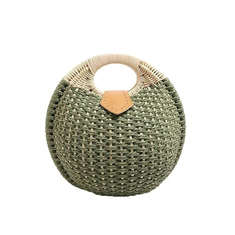 Structured Straw Frame Clutch Purse