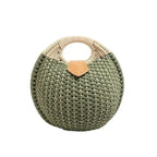 Structured Straw Frame Clutch Purse