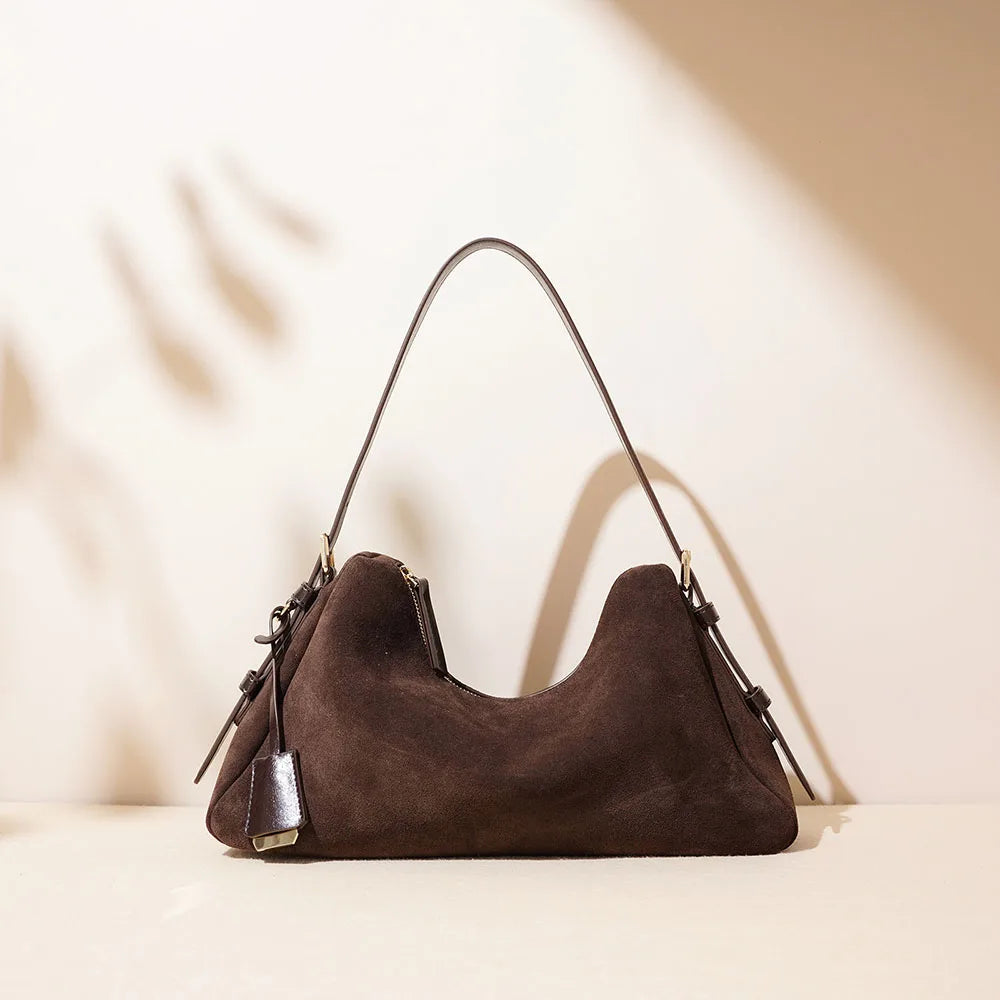 Frosted Suede Retro Crossbody Bag