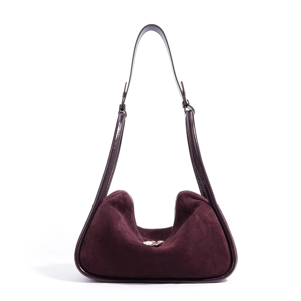 Frosted Suede Zip-Top Tote