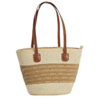 Striped Paper Weave Shoulder Bag