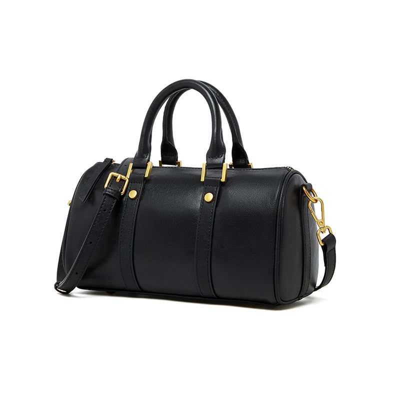 Vintage Leather Mini Duffel Bag