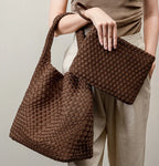 Woven Neoprene Bucket Shoulder Bag