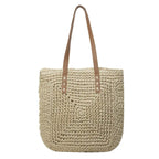 Round Paper Woven Tote Bag