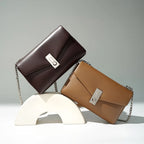 Sequined Chain-Strap Leather Clutch