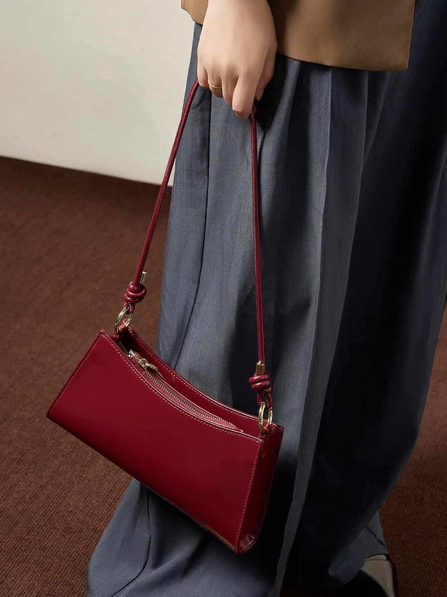 Embroidered Leather Camera Crossbody Bag