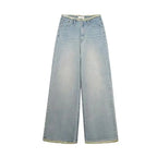 Raw Hem Wide Leg Jeans